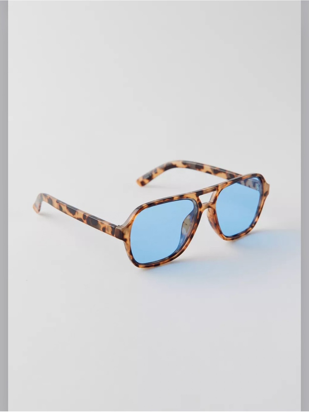 Urban Outfitters Tortoiseshell Frame Sunglasses with Blue Lenses